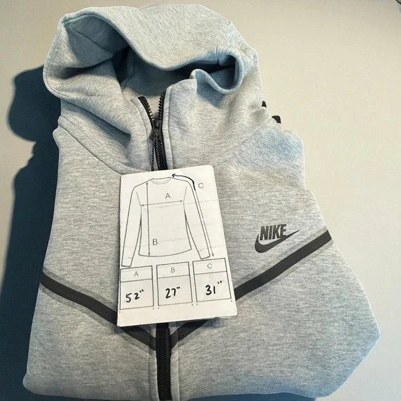 Men's Nike Tech Fleece Windrunner Full Zip Hoodie Gray 2XL XXL‎ HV0949-063